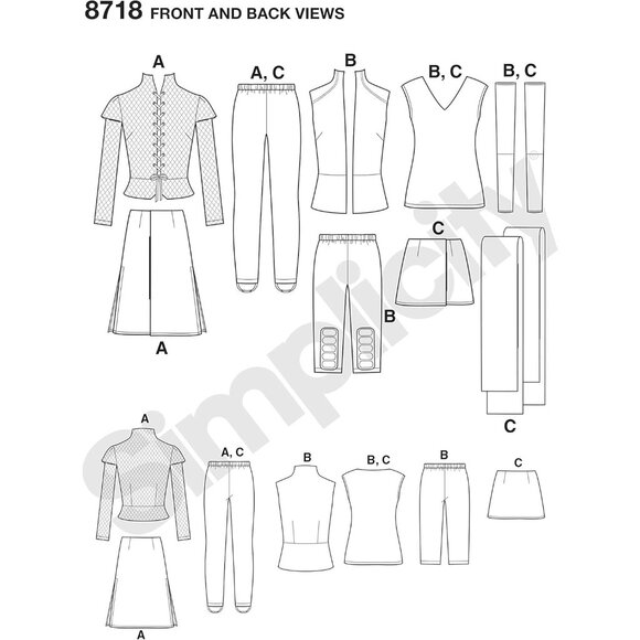 Simplicity 8718 Costume Sewing Pattern Medieval-Inspired Tops Skirts Sizes 6-14 - Picture 3 of 9